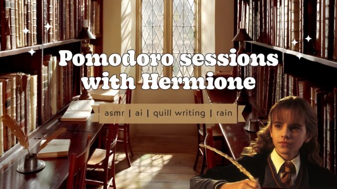 Hermione guides you through a Pomodoro study session [ai] 🪶 asmr ambience 🦉 rain, dialogue, writing