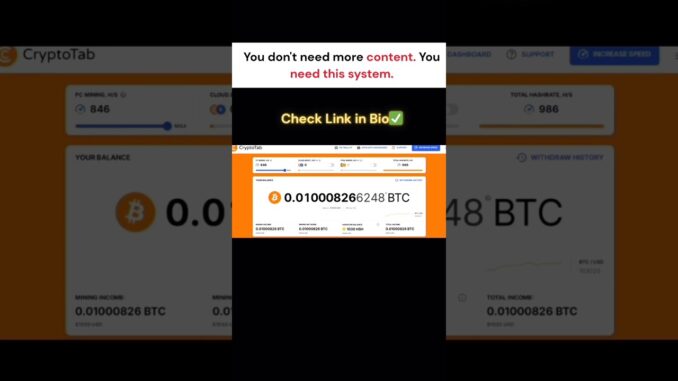 Cryptotab Hack Script for Bitcoin Mining | 100% Working (2025)💯😱 #shorts