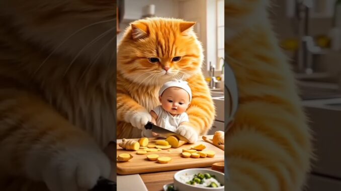 caring cat 😍😺#cute #love #memes #song #music #news #india #instagram #ai #baby #art  #youtubeshorts