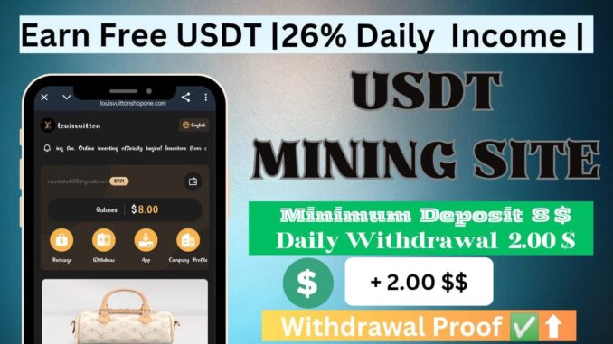 New Usdt Earning Site | Usdt Mining Site 2025 Best USDT Investment site | New Usdt Site 2025 !